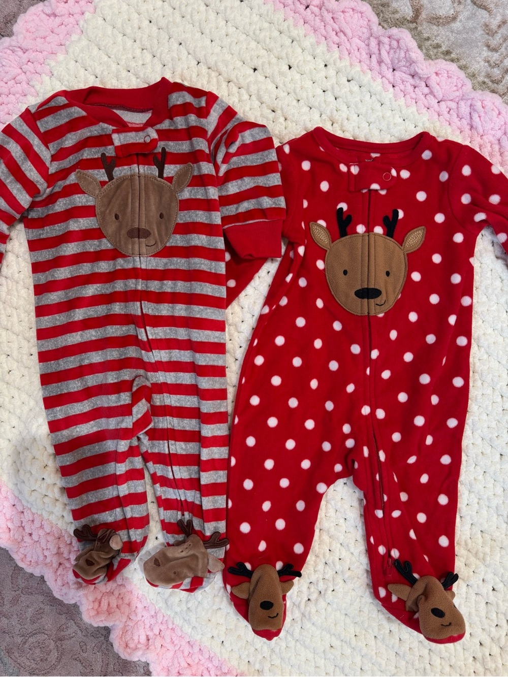 🎄 0–3 Month Christmas Fleece Sleeper Bundle 🎄